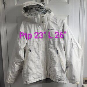 #349 Helly Hansen White Snow Winter Jacket sz M